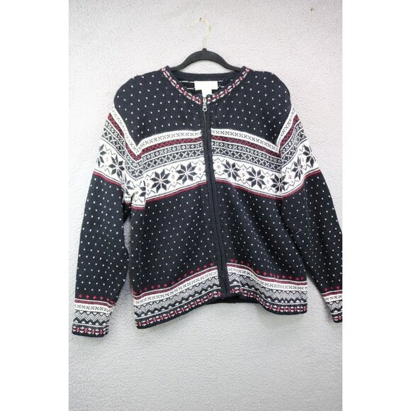 Studio Works Vintage Norwegian Ramie Rabbit Blend Sweater-Size Medium-Full Zip - Picture 1 of 7